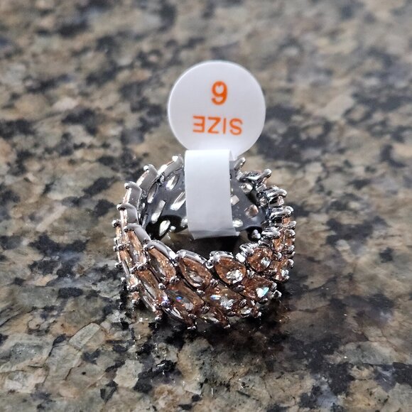 Bomb Party RG39179 "Gorgeous Bliss" Smokey Topaz Cubic Zirconia Sz 6 - Picture 2 of 5